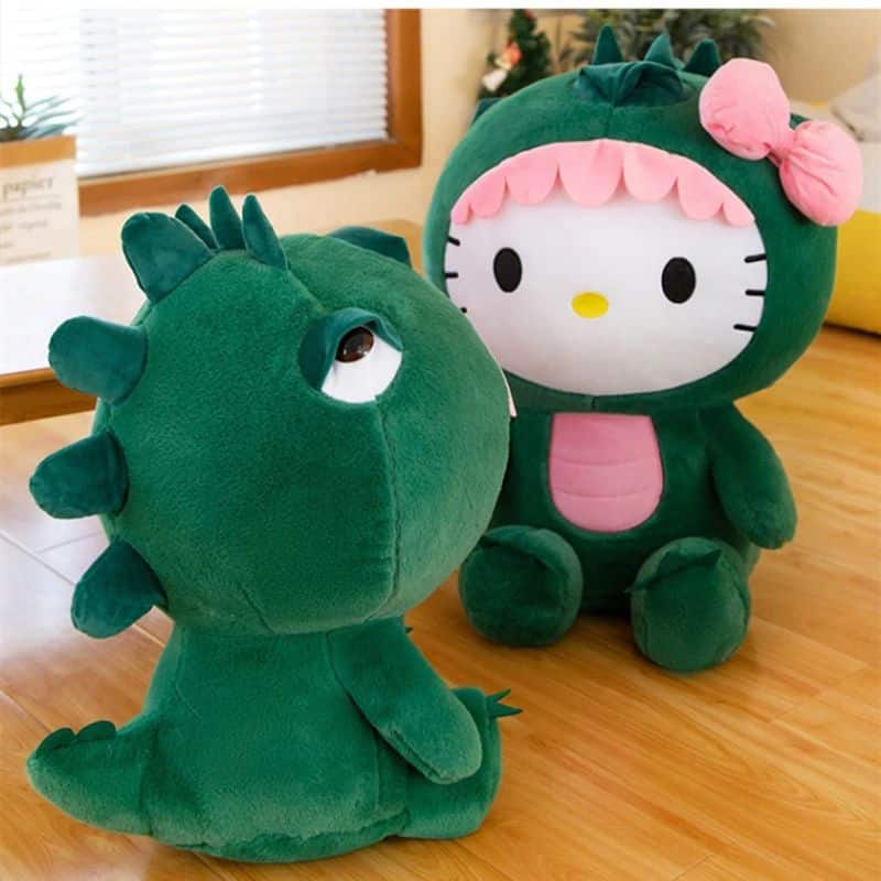 Hello Kitty Plush Toy in a Dinosaur Costume