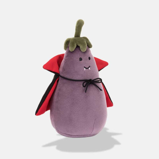 Halloween Eggplant Plush Toy in a Vampire Costume