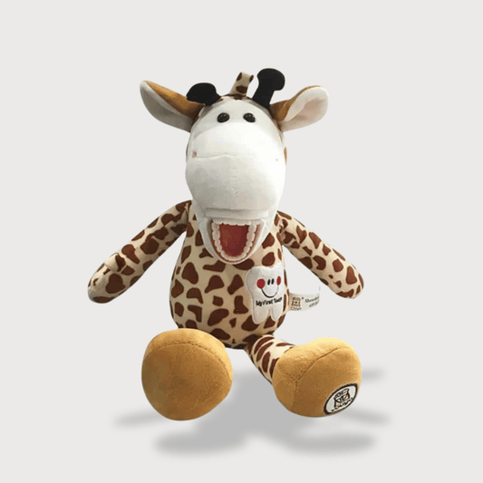 Giraffe Stuffed Animal with Teeth