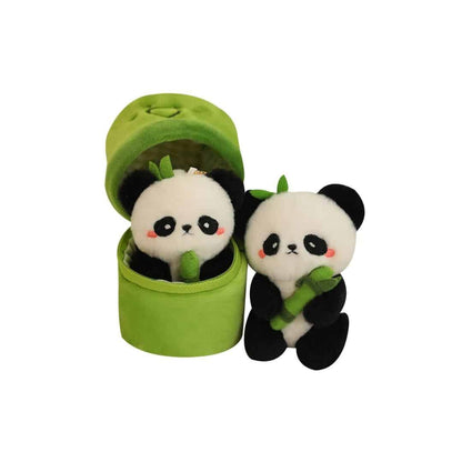 Panda Stuffed Animal in a Bamboo Tube