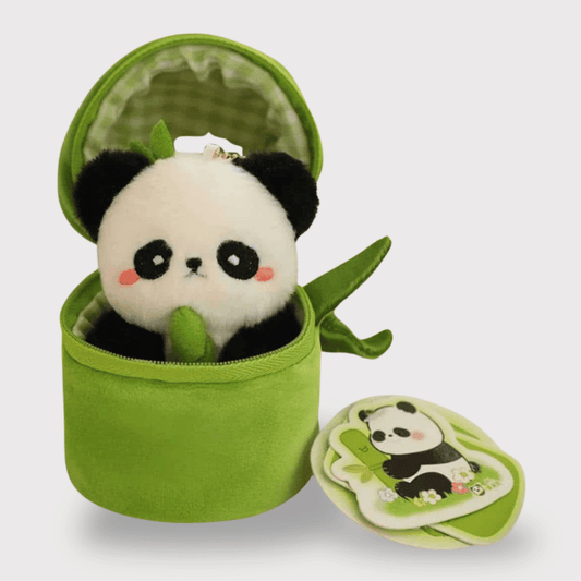 Panda Stuffed Animal in a Bamboo Tube