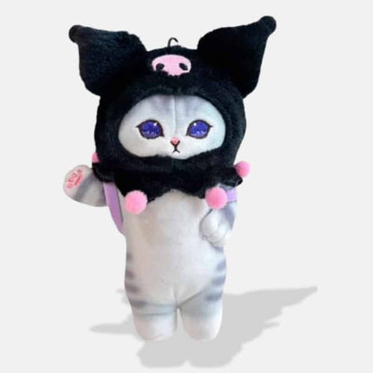 Cat Stuffed Animal in a Kuromi Costume