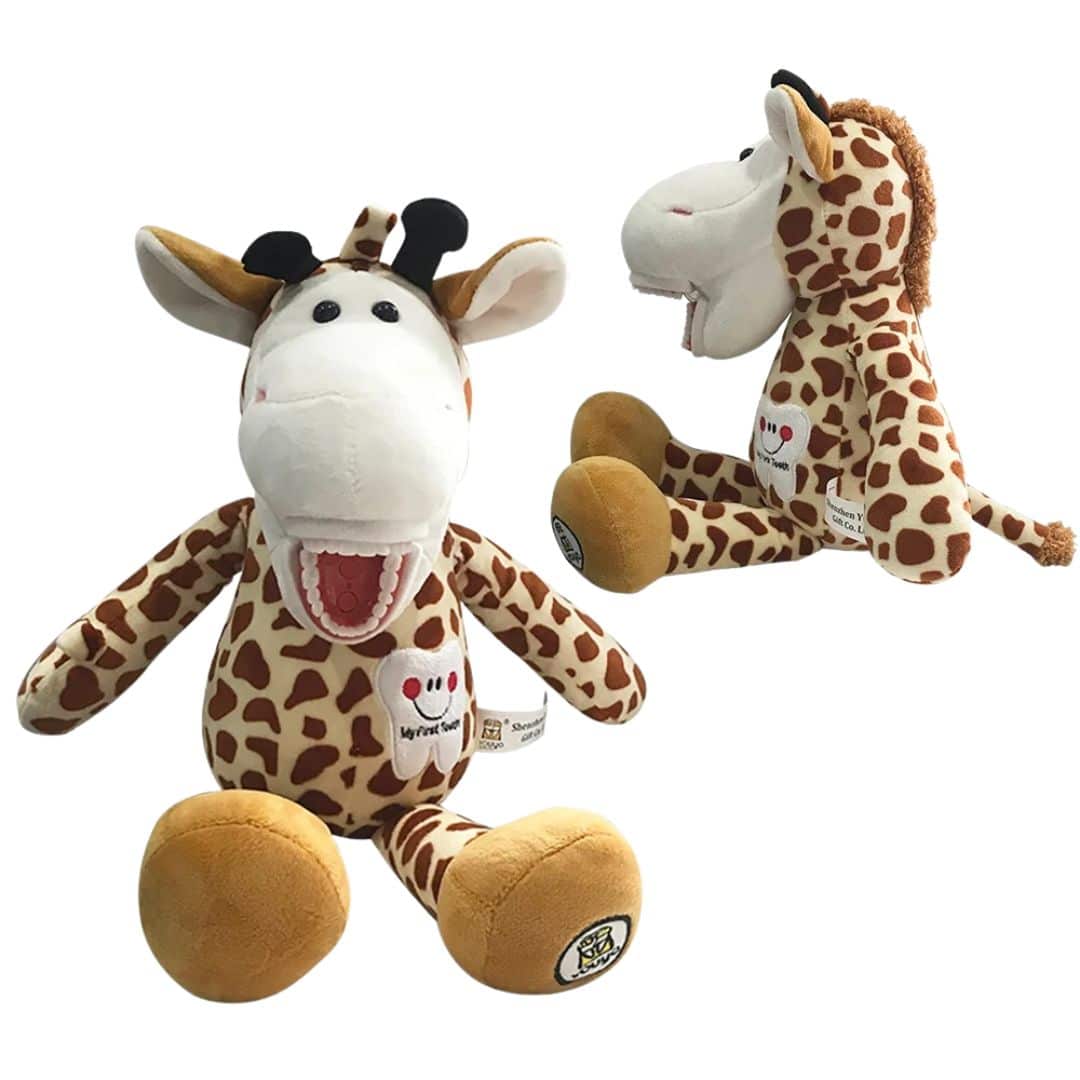 Giraffe Stuffed Animal with Teeth