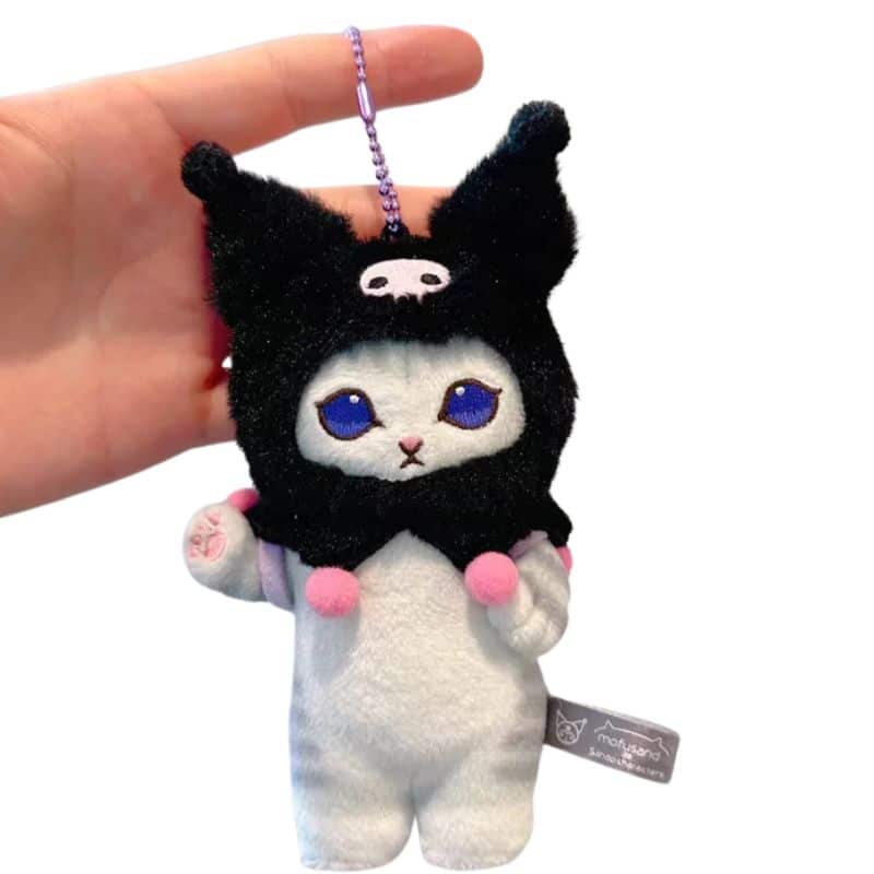 Cat Stuffed Animal in a Kuromi Costume