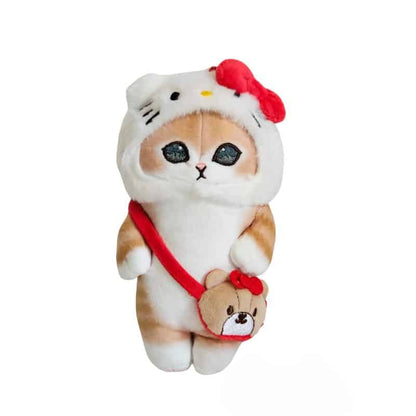 Cat Stuffed Animal in a Hello Kitty Costume
