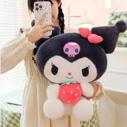 Kuromi Plush Toy with Strawberry