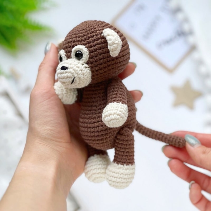 Knitted Monkey Stuffed Animal