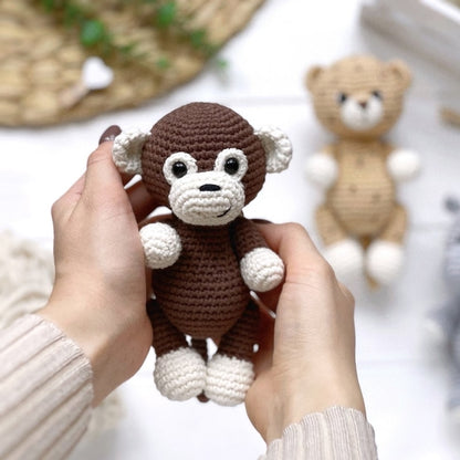 Knitted Monkey Stuffed Animal