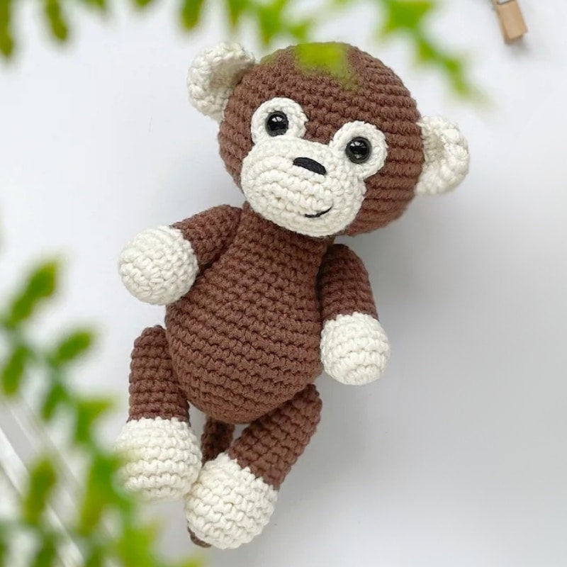 Knitted Monkey Stuffed Animal