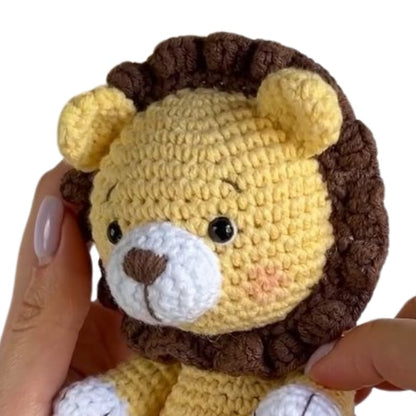 Knitted Lion Stuffed Animal