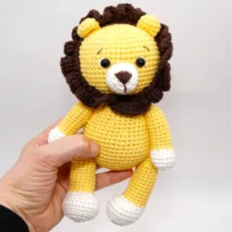 Knitted Lion Stuffed Animal