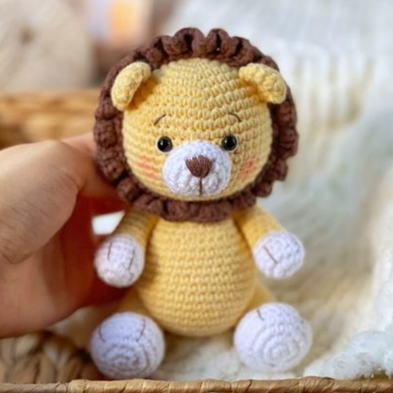 Knitted Lion Stuffed Animal