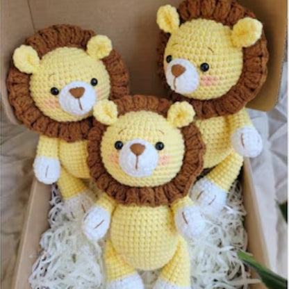 Knitted Lion Stuffed Animal