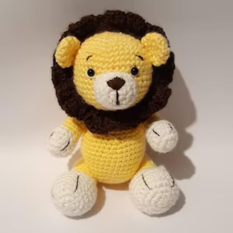 Knitted Lion Stuffed Animal