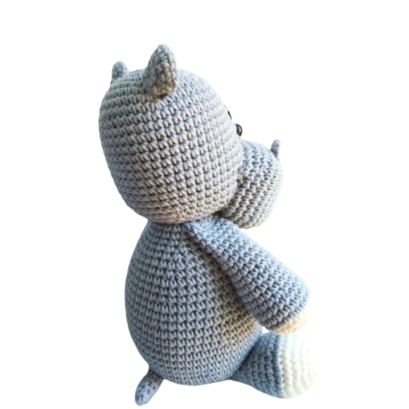 Knitted Hippo Stuffed Animal