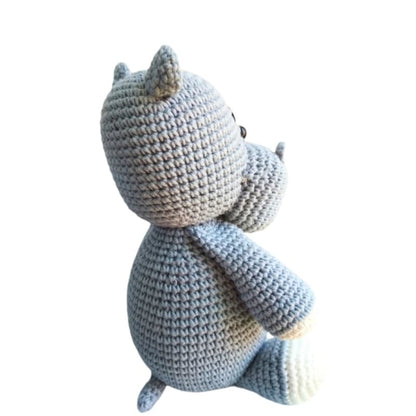 Knitted Hippo Stuffed Animal