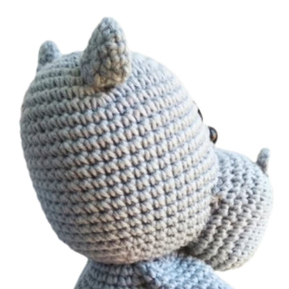 Knitted Hippo Stuffed Animal