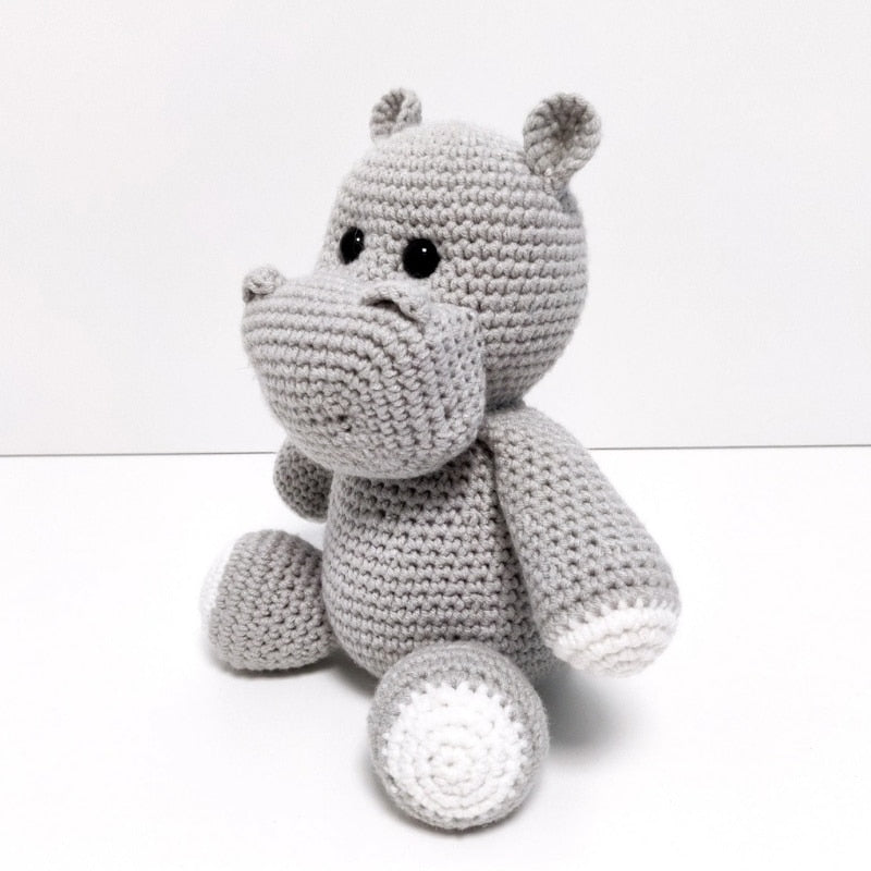 Knitted Hippo Stuffed Animal