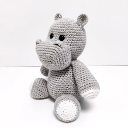 Knitted Hippo Stuffed Animal