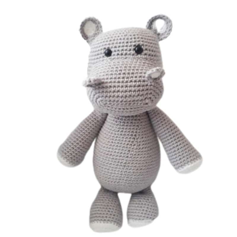 Knitted Hippo Stuffed Animal