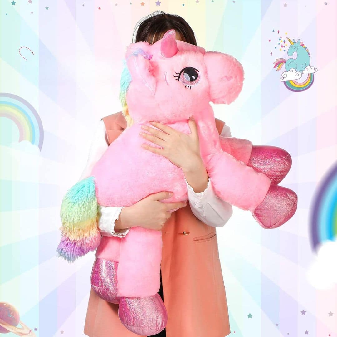 Unicorn Stuffed Animal - Pink