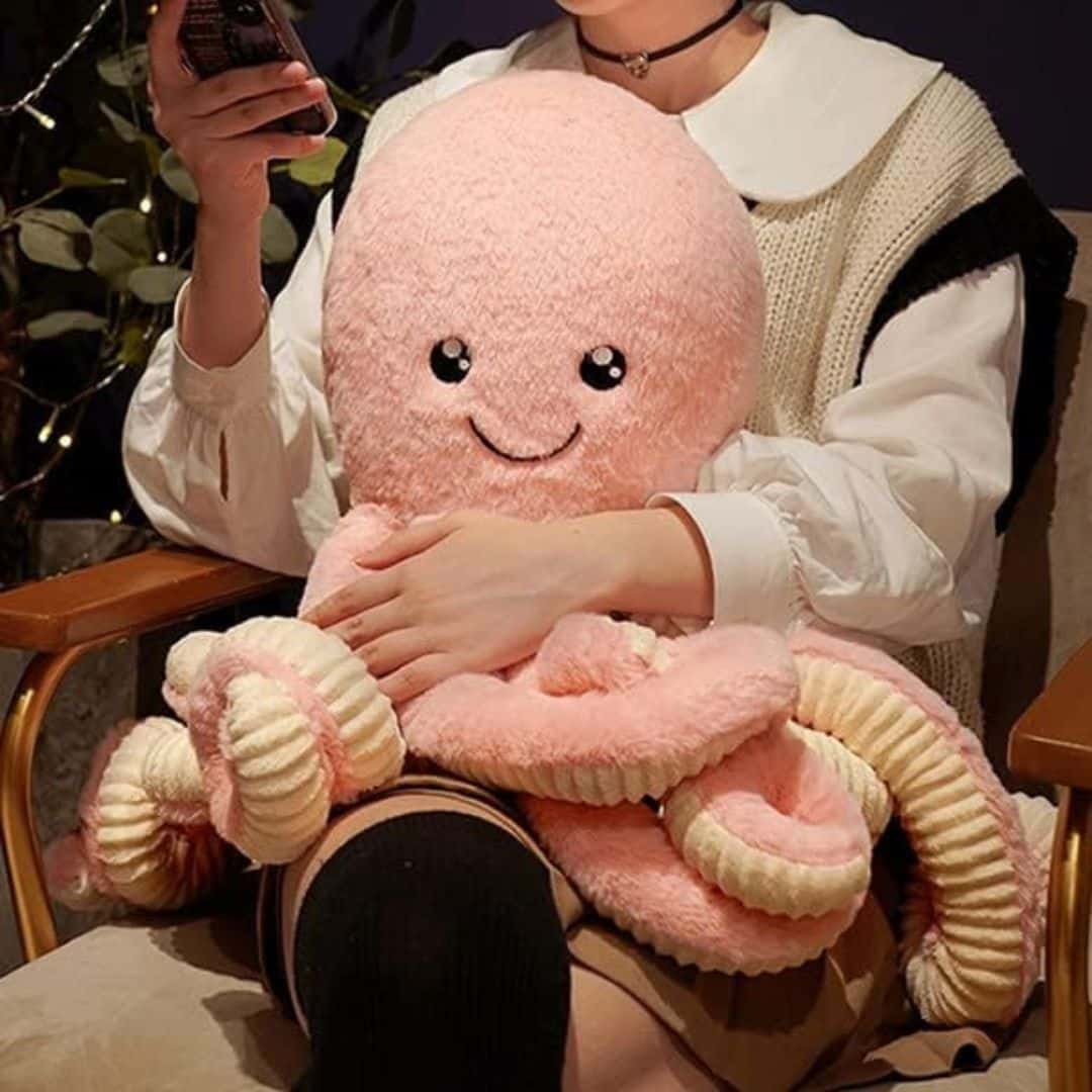 Octopus Stuffed Animal - Pink