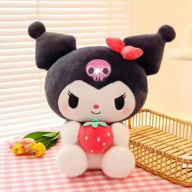 Kuromi Plush Toy with Strawberry