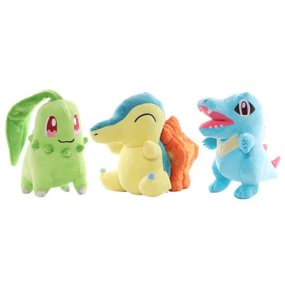 Pokémon Starter Plush Toys - Chikorita, Cyndaquil and Totodile