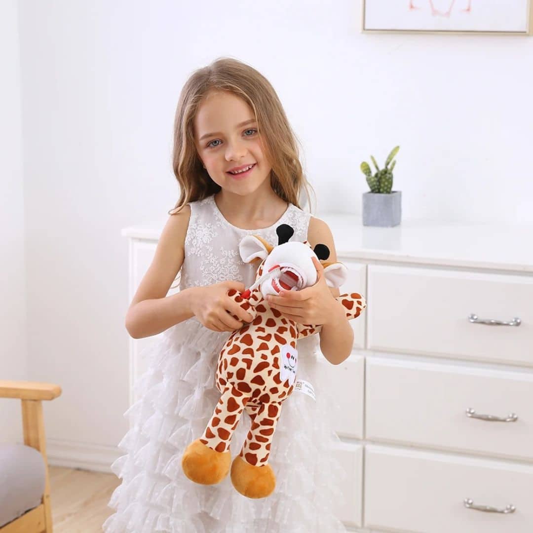 Giraffe Stuffed Animal with Teeth