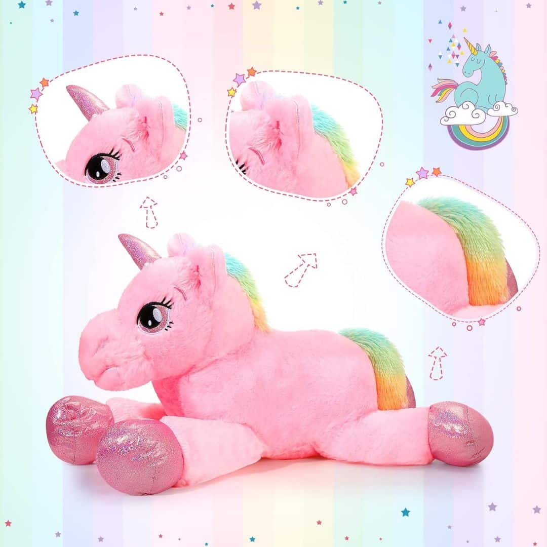 Unicorn Stuffed Animal - Pink