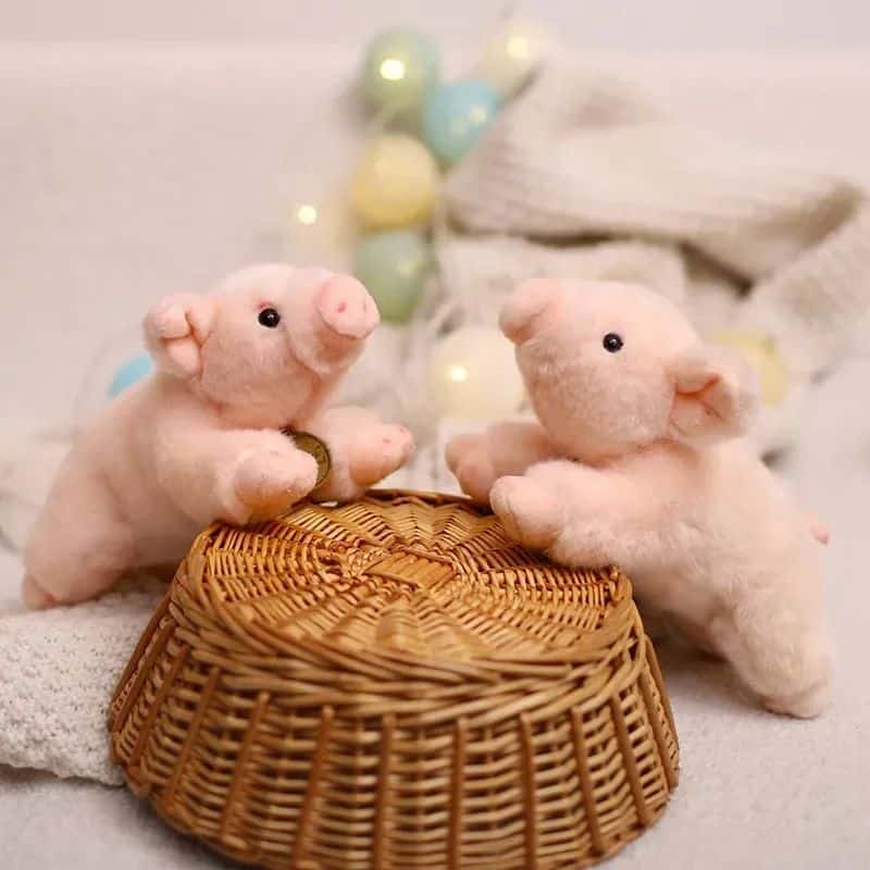 Pig Stuffed Animal - Lying Down
