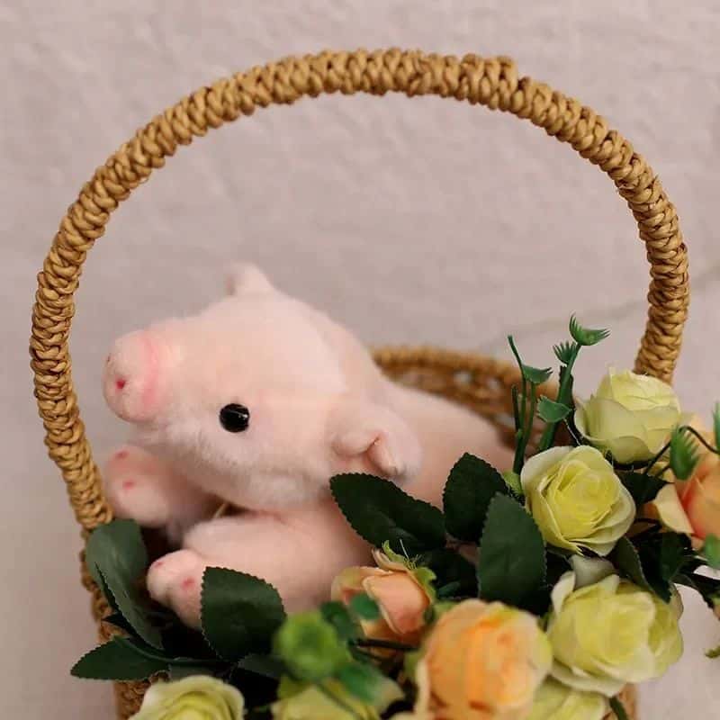 Pig Stuffed Animal - Lying Down