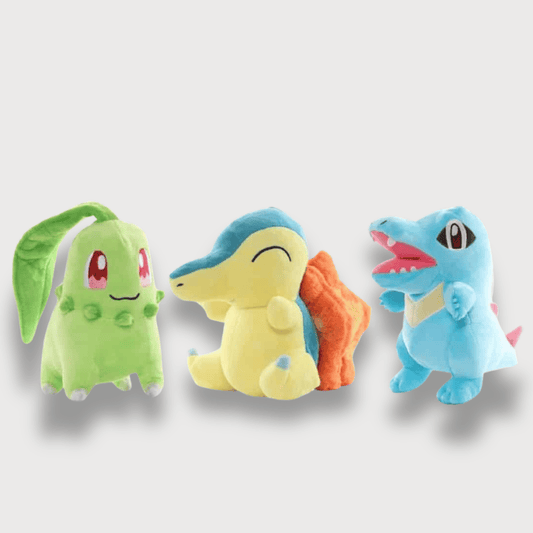 Pokémon Starter Plush Toys - Chikorita, Cyndaquil and Totodile